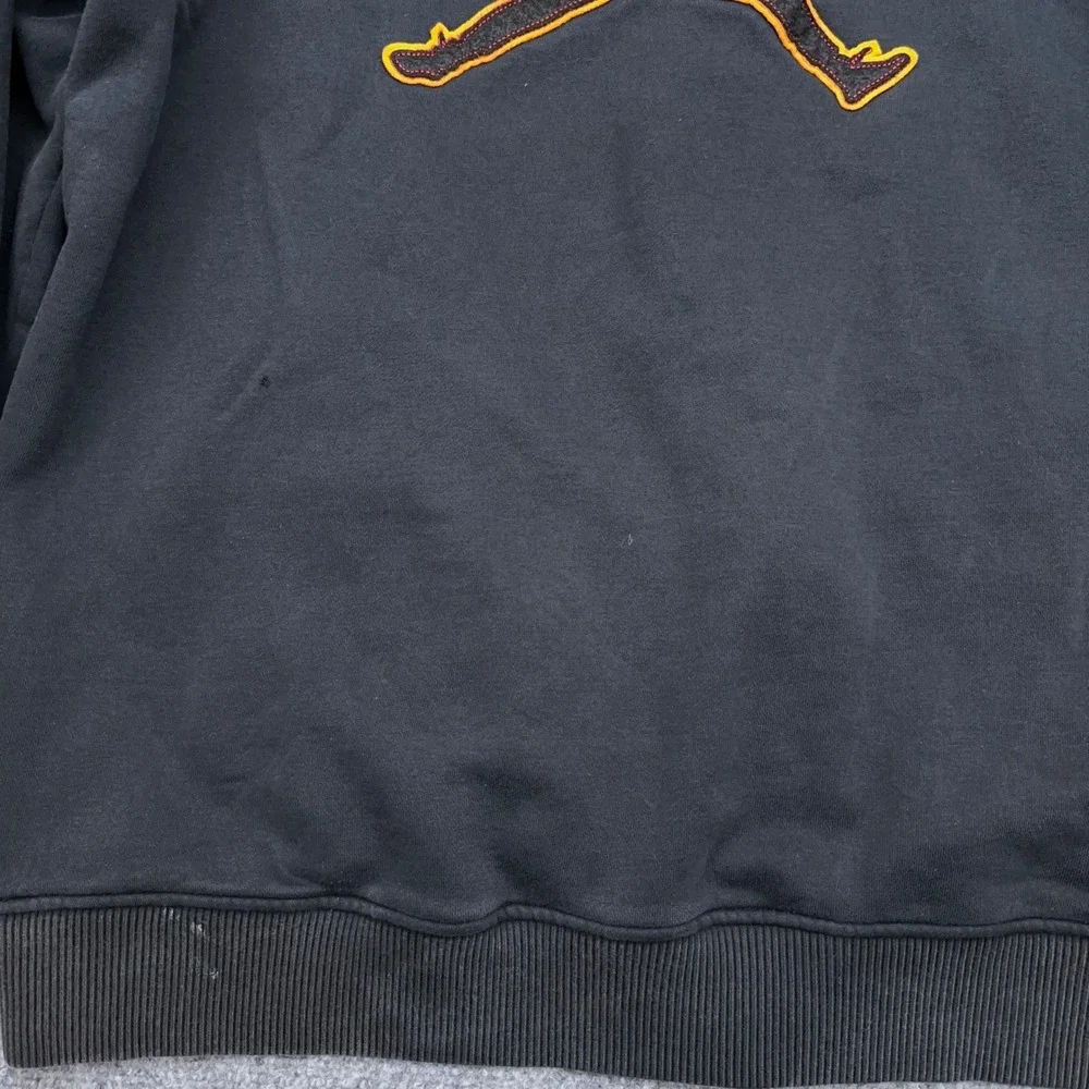 Vintage Nike Jordan Citrus 7 Hoodie Mens L Black Full Zip Embroidered Distressed